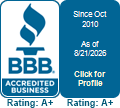 Better Business Bureau A+ accredited business seal