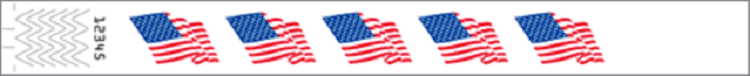 Tyvek wristband with American flag pattern, sequentially numbered